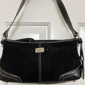 The Sak Black Suede & Patent Leather Shoulder Bag